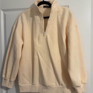 Cream Half-Zip & Shorts Set